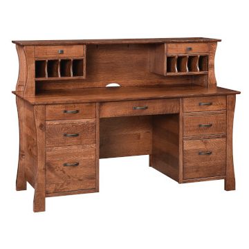 Kapernaum Double Pedestal Desk & Hutch