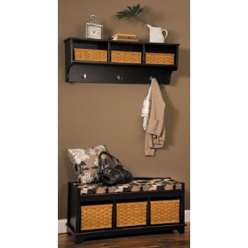 Lattice Weave Bench & Cubby Shelf