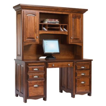 Laurel Double Pedestal Desk & Hutch
