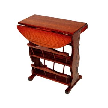 Double Magazine Rack with Drop Leaf