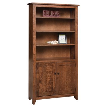36" Modern Mission Bookcase with Doors