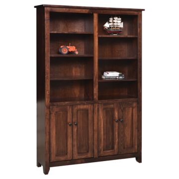 48" Modern Mission Bookcase With Doors