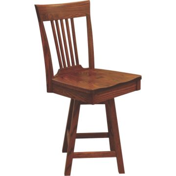 OW Shaker 5 Slat 24" Swivel Bar Chair