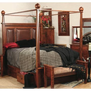 Pittsburg Canopy Bed w/ Storage Rail