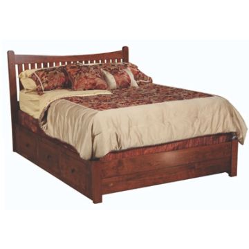 Portland Bed w/ low footboard and Storage Rails